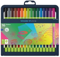 Schneider Line-Up 0.4mm Fineliners - Case Stand of 16 Colours