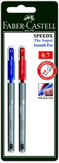 Faber-Castell SpeedX7 0.7mm Ballpoint Pens - Blue & Red (Blister of 2)