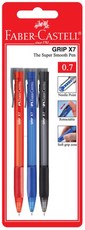 Faber-Castell Grip X7 0.7mm Ballpoint Pens - Assorted (Blister of 3)