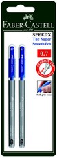 Faber-Castell SpeedX7 0.7mm Ballpoint Pens - Blue (Blister of 2)