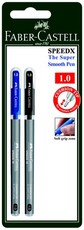 Faber-Castell SpeedX10 1.0mm Ballpoint Pens - Black & Blue (Blister of 2)