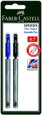 Faber-Castell SpeedX7 0.7mm Ballpoint Pens - Black & Blue (Blister of 2)