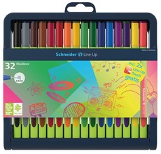 Schneider: Line-Up 0.4mm Fineliners - Case Stand of 32 Colours