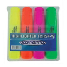 Collosso Highlighters Chisel Tip - Wallet of 4
