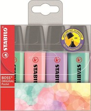 Stabilo: Stabilo BOSS Original Highlighters - Pastel Assorted Wallet of 4