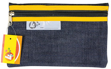 4Kids - School Pencil Bag Denim - 22cm (Yellow)