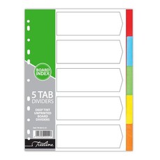 Treeline A4 10 Tab Deep Tint Coloured 160gm Board File Divider