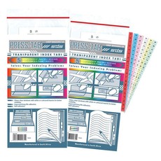 Multi Coloured Transparent Index Press Tabs - 5 Strips per Pack