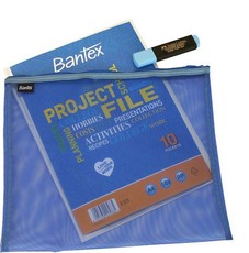 Bantex Blue A4 Mesh Bag with Project File & Highlighter