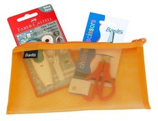 Bantex Orange DL Mesh Bag with Scissor and Correction Tape