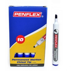 Penflex PM 15 Permanent Markers Chisel Tip Box-10 Blue