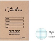 Treeline A5 Exercise Books 72 pg Quad & Margin (Pack of 20)