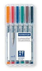 Staedtler Lumocolor 6 Non-Permanent Superfine Markers