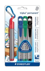 Staedtler Triplus Permanent Markers Chisel Tip - Blister of 4