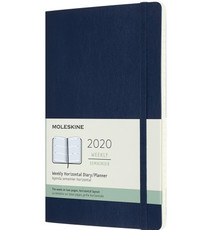 Moleskine 2020 Weekly Horizontal Planner, 12m, Large, Sapphire Blue, Soft Cover (3.5 X 5.5)