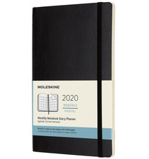 Moleskine 2020 Monthly Planner, 12m, Large, Black, Soft Cover (5 X 8.25)