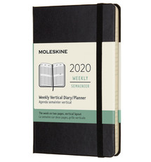 Moleskine 2020 Weekly Vertical Planner, 12m, Pocket, Black, Hard Cover (3.5 X 5.5)