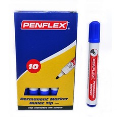 Penflex PM 15 Permanent Markers Bullet Tip Box-10 Blue