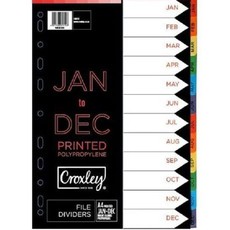 Croxley Indices Printed Jan - Dec Set (Pack of 10)