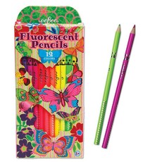 eeBoo Creative Fluorescent Pencils - Butterfly (12 Pencils)