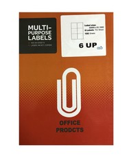 6 UP labels self adhesive A4 Size - 100 sheets