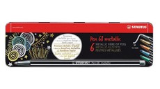 Stabilo Point 68 Metallic Fibre Tip Markers Assorted 6 Pack