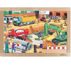 Beleduc Germany Frame Puzzle Construction Site 24 Pieces size 270 x 10 x 400 mm