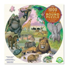 eeBoo Round Puzzle - Wildlife of Africa (1000 Pieces)