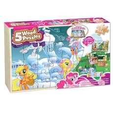 My Little Pony Wood Puzzles In Wood Tray - 5 Pack