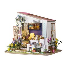 Robotime DIY Miniature House Lily's Porch - 3D Wooden Puzzle Gift with LED