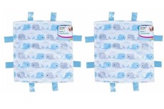 2 Baby Comforters Blue & Grey