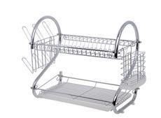 Kitchen Two-Tier Stainless Steel Dish Rack