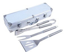 Stainless Steel Grill Utensils Set with Case - 3 Piece