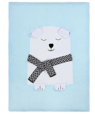 Knitted Baby Blanket Bear - Blue