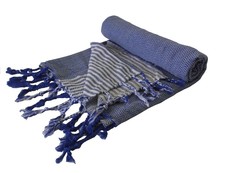 Off To Blue Woven Turkish Beach Towel - Mavi