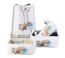 Ocean Themed Large Fabric Storage Bag & Baskets Set