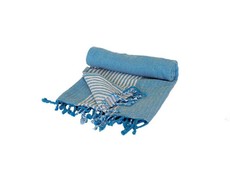 Off To Blue Woven Turkish Beach Towel - Marina