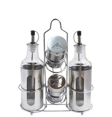 Continental Homeware 4 pcs Oil & Vinegar, Salt & Pepper Spice Set