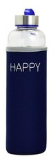 Continental Homeware 600ml Glass Bottle with Navy Blue Cloth