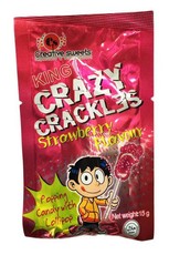 King Candy - Crazy Crackles Strawberry Flavour 36 x 15g