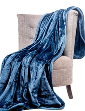 Cashmere "Feel" Luxurious Blankets - Teal Blue