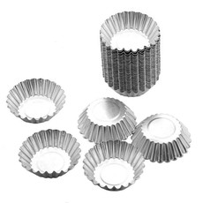 100 Piece Reusable Aluminum Foil DIY Baking Tools Cupcake Egg Tart Mold