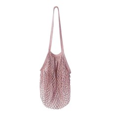 Eco Mesh Cotton Reusable Shopping Bag with Handles - Pink