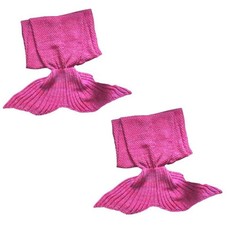 Mermaid Blanket Large Set of 2 Pink