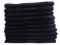 Bunty's Plush 450 Face Cloth 450GSM 30x30cms (10Pc Pack) Jet Black