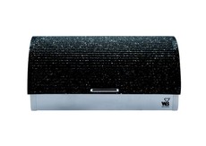 Black Marble Finish Bread Bin (Gold Dots & Metal Base)