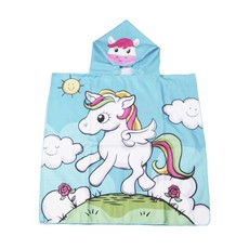 Kiddies Unicorn Beach Cloak - Blue