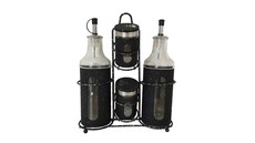 Continental Homeware 4 Piece Oil, Vinegar, Salt & Pepper Spice Set - Black