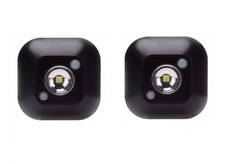 2 Pack PIR Infrared Motion photosensitive LED auto night light - Black