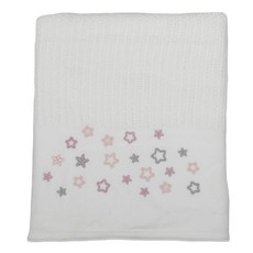 Babes & Kids Girls Star Cellular Cotton Baby Blanket - Pink (90 x 120cm)